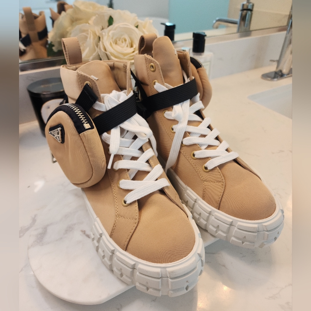 Combat boots.